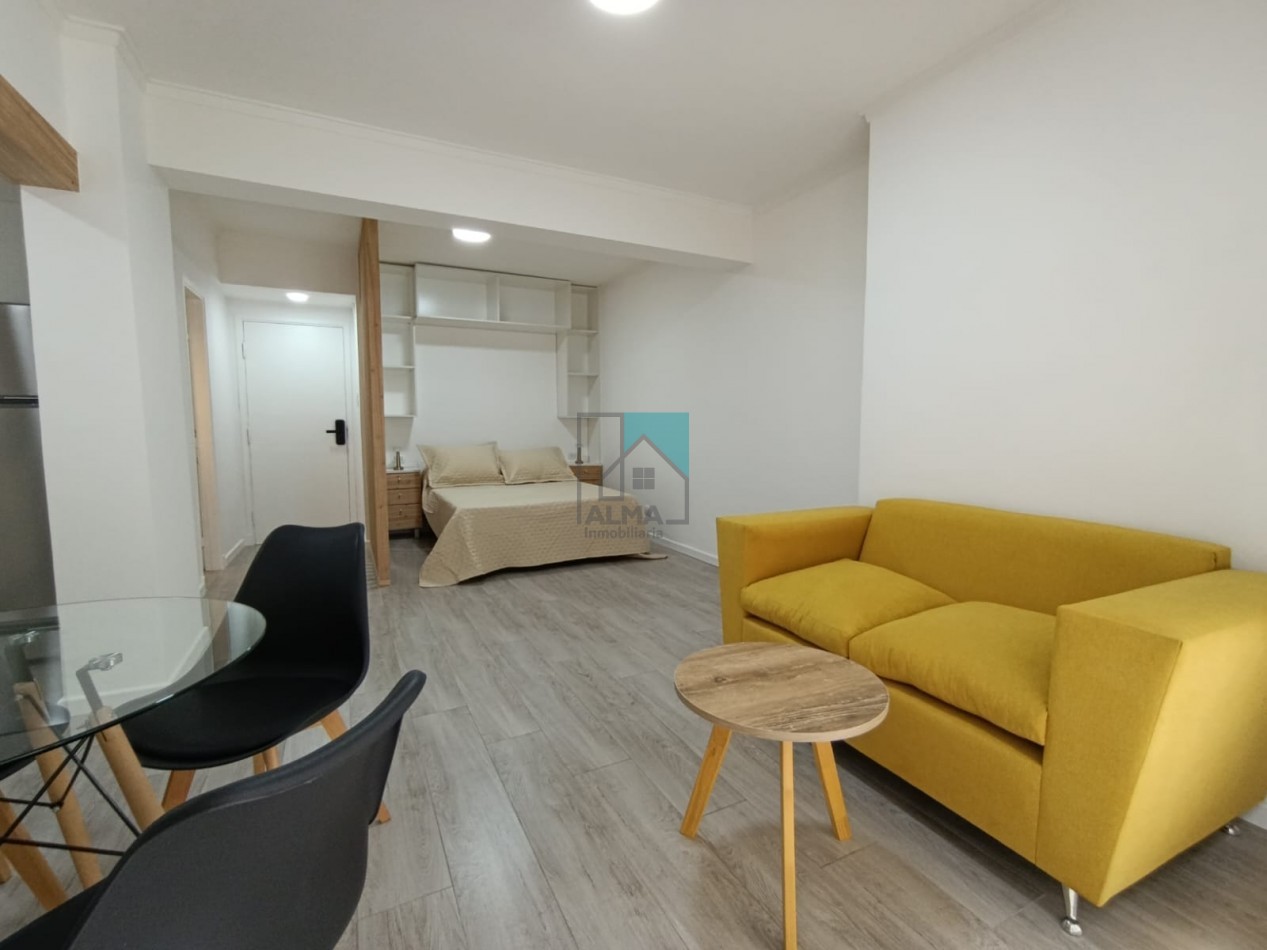 Excelente monoambiente con balcon terraza - Completamente reciclado y amoblado